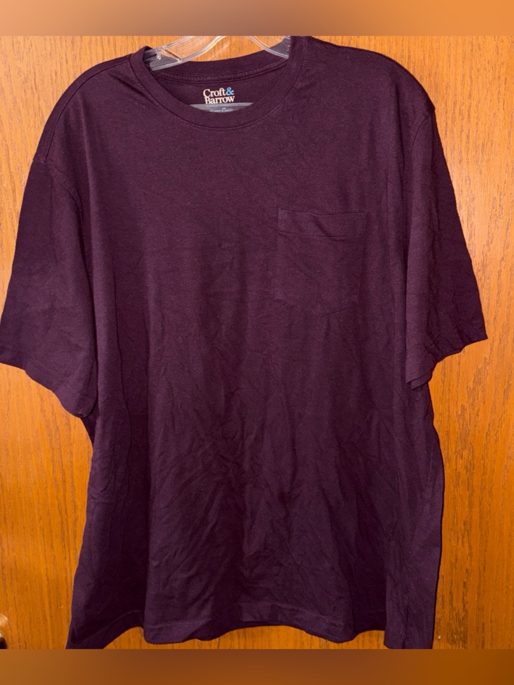 croft & barrow Men's Short Sleeve Pocket Tee - Plum